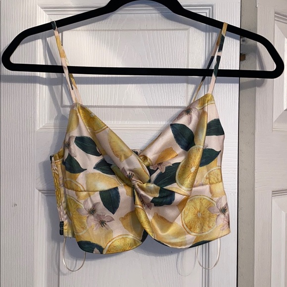 Lemon Print Crop Top - Picture 1 of 3